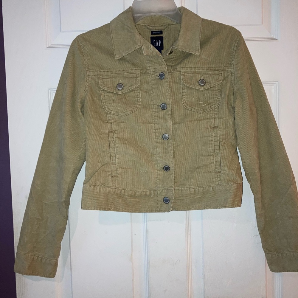 GAP Tan Jean Jacket Cropped Cotton
